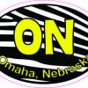Zebra Print Oval ON Omaha Nebraska Sticker