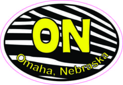 Zebra Print Oval ON Omaha Nebraska Sticker
