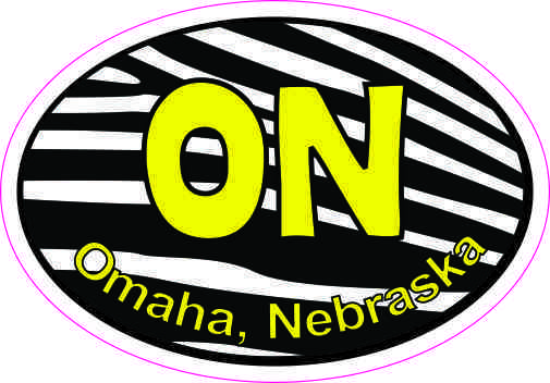 Zebra Print Oval ON Omaha Nebraska Sticker
