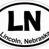 Oval LN Lincoln Nebraska Sticker