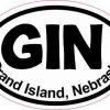 Oval GIN Grand Island Nebraska Sticker