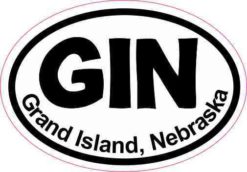 Oval GIN Grand Island Nebraska Sticker