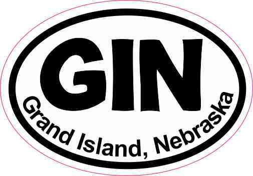 Oval GIN Grand Island Nebraska Sticker