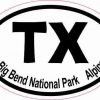 Oval TX Big Bend National Park Alpine Sticker