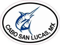 Oval Marlin Cabo San Lucas Sticker