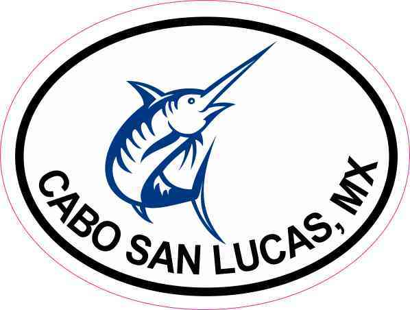 Oval Marlin Cabo San Lucas Sticker