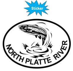 4inx3in Oval Trout North Platte River Sticker Fishing Car Luggag - Image 2