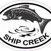Oval Salmon Ship Creek Sticker