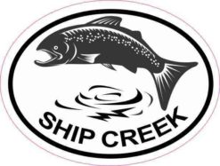 Oval Salmon Ship Creek Sticker