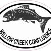 Oval Salmon Willow Creek Confluence Sticker