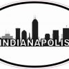 Oval Indianapolis Skyline Sticker