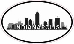 Oval Indianapolis Skyline Sticker