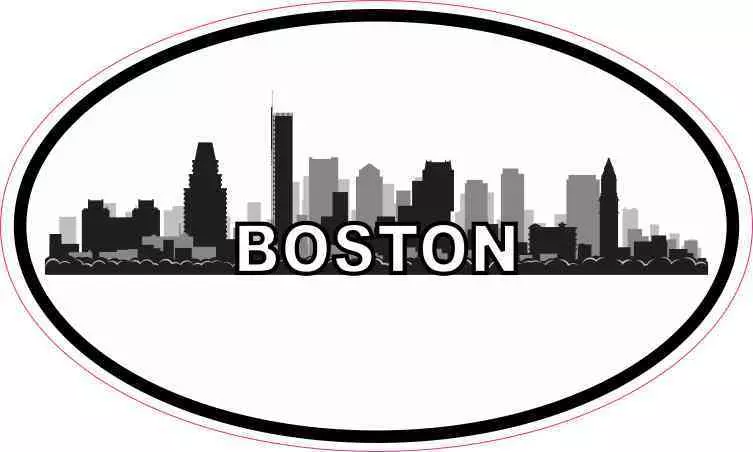 Oval Boston Skyline Sticker