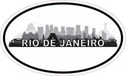 5in x 3in Oval Rio de Janeiro Skyline Sticker Luggage Decal Car