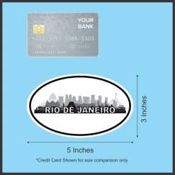 5in x 3in Oval Rio de Janeiro Skyline Sticker Luggage Decal Car - Image 6
