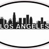 Oval Los Angeles Skyline Sticker