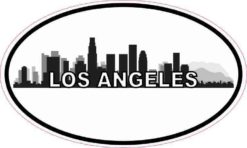 Oval Los Angeles Skyline Sticker
