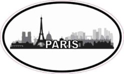 Oval Paris Skyline Sticker