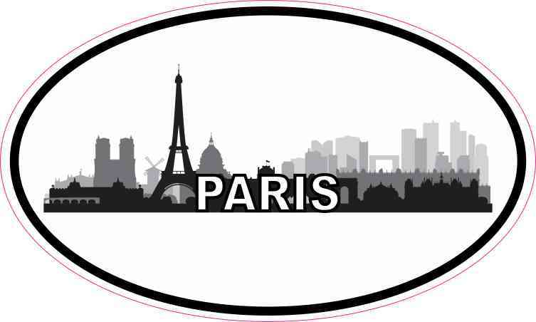 Oval Paris Skyline Sticker