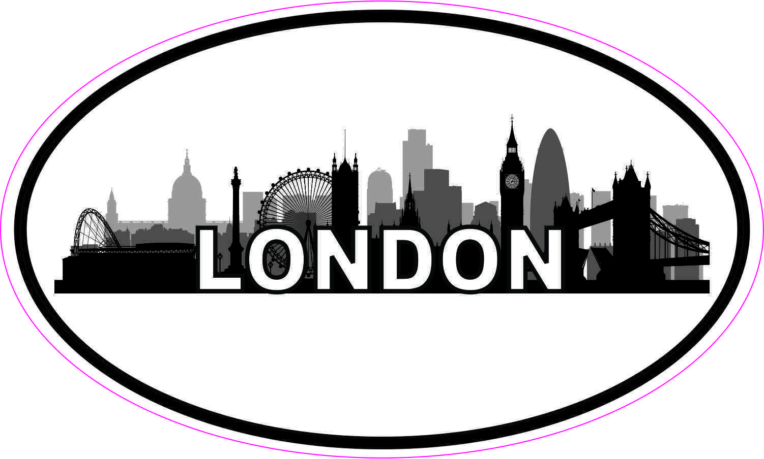 Oval London Skyline Sticker