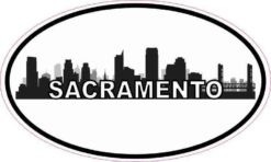 Oval Sacramento Skyline Sticker
