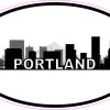 Oval Portland Skyline Sticker