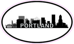 Oval Portland Skyline Sticker