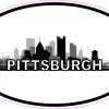 Oval Pittsburgh Skyline Sticker