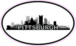 Oval Pittsburgh Skyline Sticker