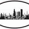 Oval Chicago Skyline Sticker