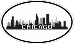 Oval Chicago Skyline Sticker