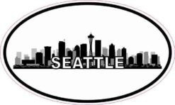 Oval Seattle Skyline Sticker