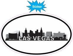 5in x 3in Oval Las Vegas Skyline Sticker Luggage Decal Car Trave - Image 2