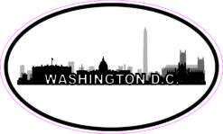 Oval Washington D.C. Skyline Sticker