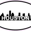 Oval Houston Skyline Sticker