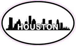 Oval Houston Skyline Sticker