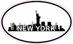 Oval New York Skyline Sticker