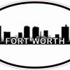 Oval Fort Worth Skyline Sticker