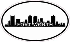 Oval Fort Worth Skyline Sticker