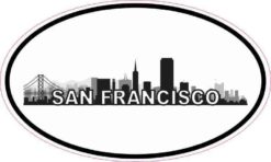 Oval San Francisco Skyline Sticker