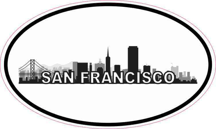 Oval San Francisco Skyline Sticker