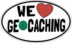 Oval We Love Geocaching Sticker