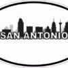 Oval San Antonio Skyline Sticker