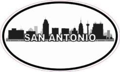 Oval San Antonio Skyline Sticker