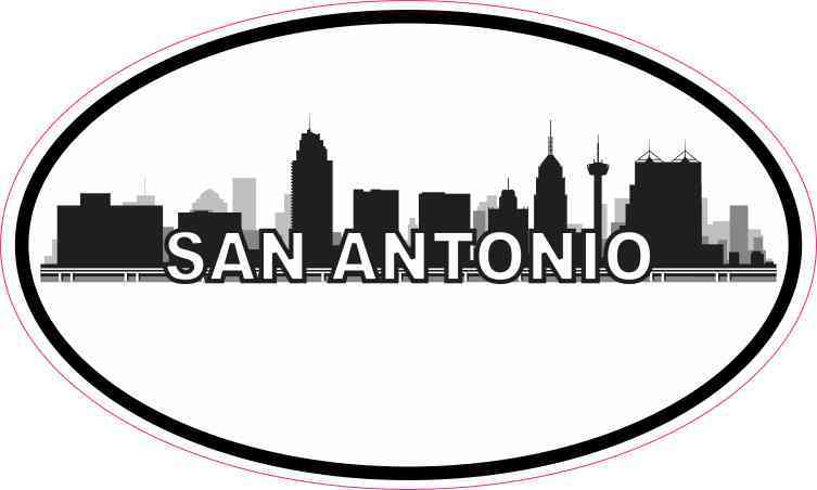 Oval San Antonio Skyline Sticker