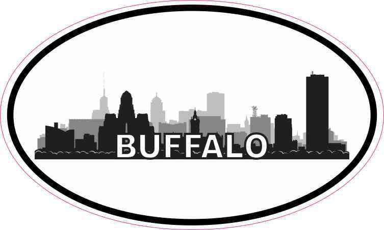 Oval Buffalo Skyline Sticker