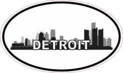 Oval Detroit Skyline Sticker