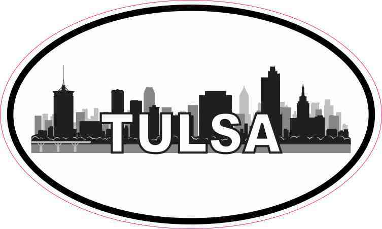 Oval Tulsa Skyline Sticker