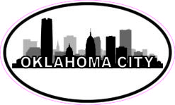Oval Oklahoma City Skyline Sticker