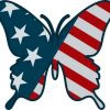 American Flag Butterfly Sticker